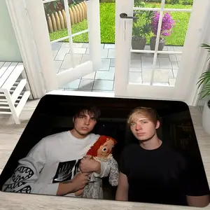 Sam and Colby The Legends of the Paranormal Floor Mat Flannel Rug Ultra Soft, High Water Absorbent & Hypoallergenic, Machine Washable HD Custom Printed Non-Slip Floor Mat for Bathroom, Kitchen Bedroom Soft Shaggy Rug
