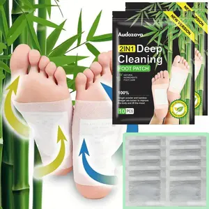 Detox Foot Patches 10/20/40Pcs Natural Ginger & Bamboo Vinegar Infused with Bamboo Charcoal Deep Cleansing Herbal Foot Pads for Mood Boosting, Relaxation & Better Sleep