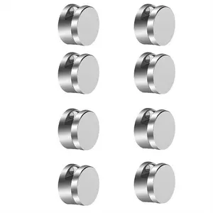 Frameless Mirror Mounting Hardware Kit Mirror Holder Clips Round Shape Dual-Screw Fixing Mirror Glass Hanging Bracket for Christmas New Year Home Use