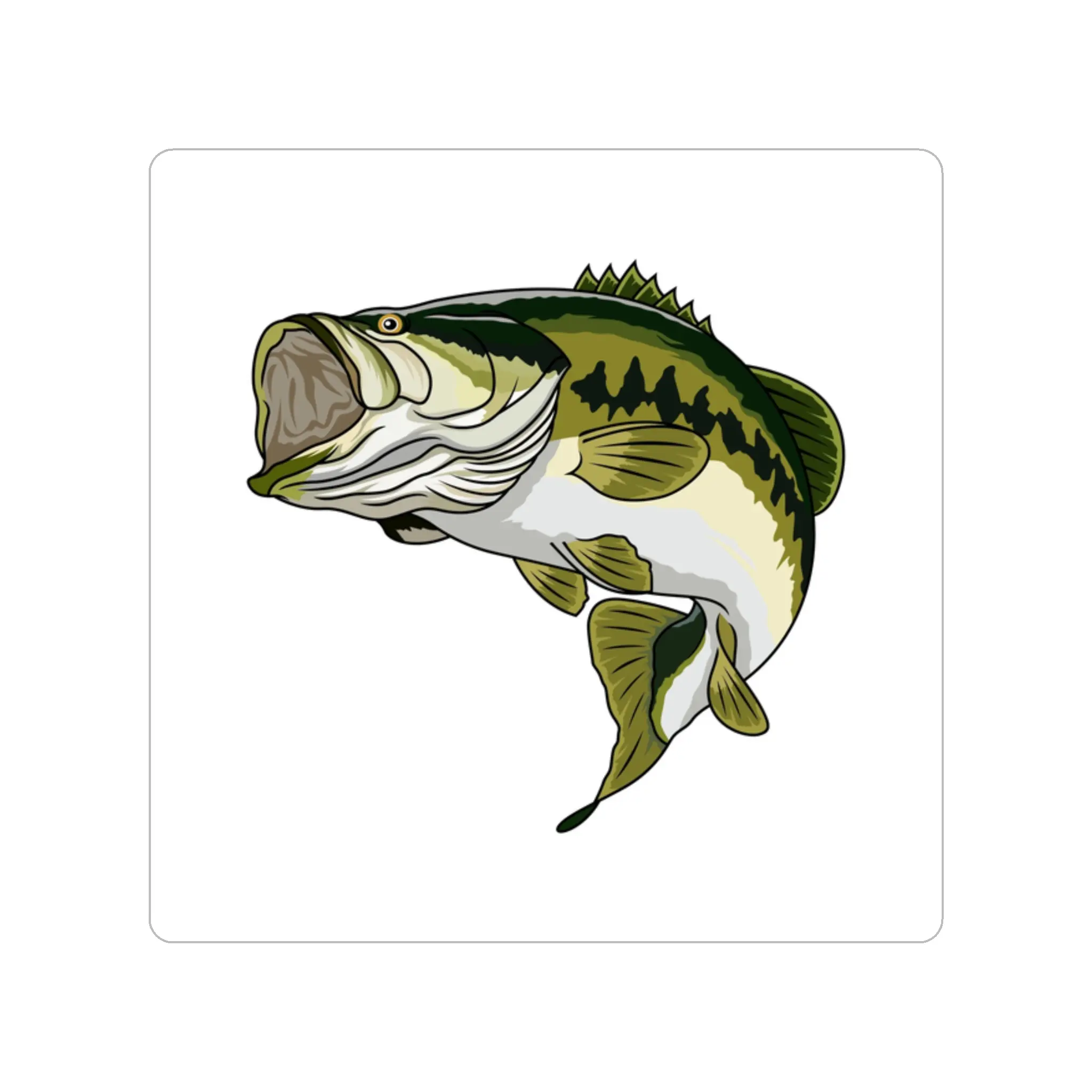 Bass fishing sticker