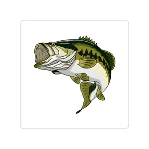 Bass fishing sticker