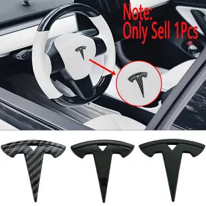 Tesla Spacex Model 3 Highland Model S Model X Model Y Y-Eur Roa 3D Abs Chrome Emblem Steering Wheel Cover Decoration Replacement Part