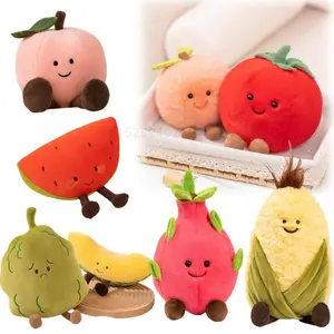 Fruit And Vegetable Series Peaches Cucumbers Tomatoes Watermelon Plush Toys Bedroom Decoration Children's Birthday Gift For Girl
