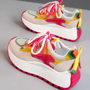 Women's Fashionable Lace Up Low Top Rubber Sneakers, Casual Athletic Trainer Comfortable Breathable Sports Running Walking Shoes, All-match Basic Shoes for Daily Wear, Sporty Breathable Shoes, Casual Trainers