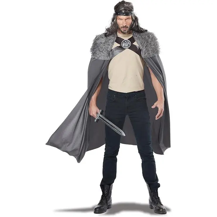 Gray Medieval Viking Dragon Master Cape Costume Accessory