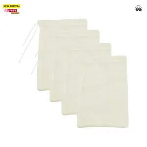 Cheesecloth Bags for Straining,Reusable Cold Brew Coffee Cheese Cloths Strainer, Large Nut Milk Tea Juice Bag, 100% Natural Cotton Fine Mesh Filter Bags(X-Small,4 PACK)