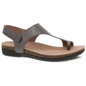 Dansko Pewter Metallic Leather Slingback Sandal- Reece