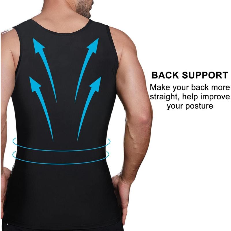 Mens Slimming Body Shaper Vest, Gynecomastia Compression Shirts, Tummy Control Undershirts - Change in Seconds Fabric Menswear body shaper compression Basketball Dress