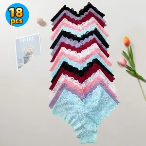 Hi     18piece set of low-waisted, sexy lace panties in plus sizes (M-XXL). They hug your curves, breathe well, and keep you comfy all day. From our elegant collection, with bowknots, they suit any look, for daily wear or special moments. women underwear