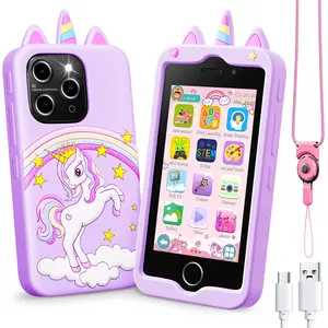 EFFUN Smart Phone for Princess, 4.0" Touchscreen Learning Music Puzzle-games Toddler Phone for Kids Ages 3-9, Dual Camera, Birthday Gifts for Kids Cell Phone Toy