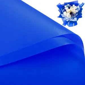 20 Sheets Blue Flower Wrapping Paper, Florist Bouquet DIY Craft Fresh Flower Bouquet Wrap  Floral Wrapping  Box Packaging Material Florist Supplies, 22.8 * 22.8 Inches(Blue)