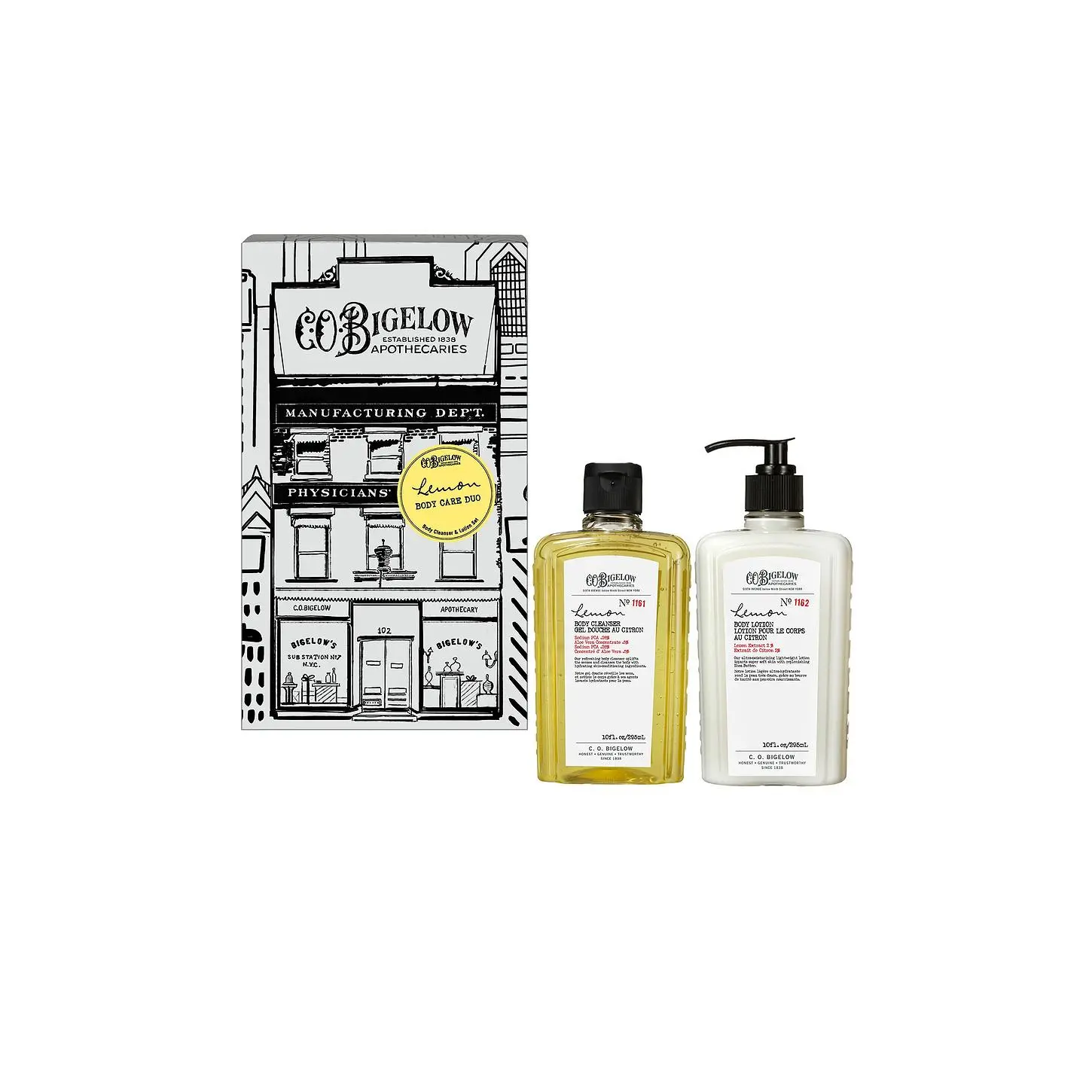 C.O. Bigelow Lemon Body Cleanser & Body Lotion Apothecary Box Set