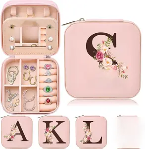 Jewelry Case Box Organizer Personalized Gifts for Women Wife Mom Aunt Bridal Shower Giftware for Women, Bridesmaid Proposal Unique Presents, Initial S