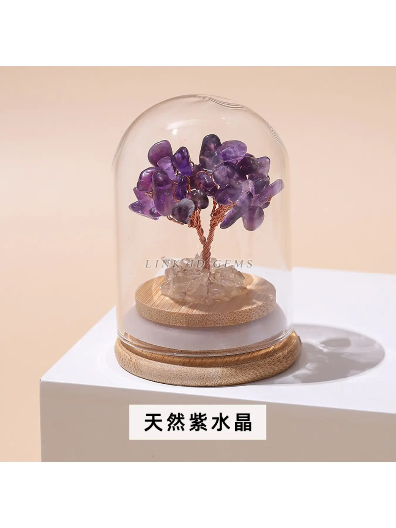 1PC Natural Crystal Wishing Bottle Money Tree Ornament Attracting Wealth Office Desk Decoration