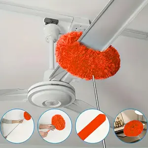 Removable Microfiber Duster, Washable Reusable Dust Cleaning Tool, Portable Dust Buster for Ceiling Fan & Household Surfaces, Practical Housekeeping Accessory