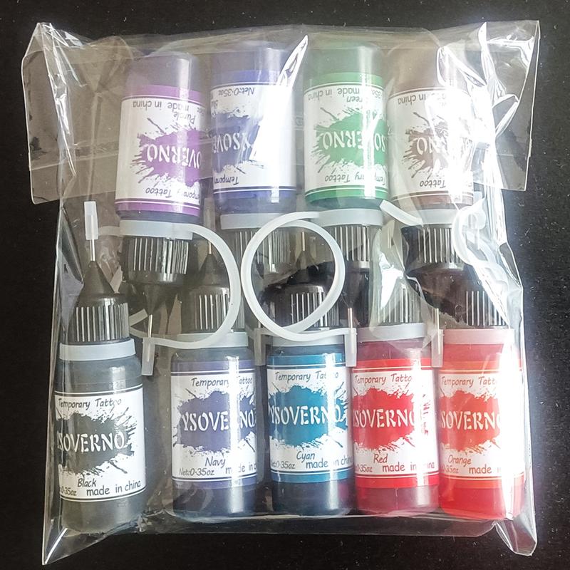 5-Color Henna Tattoo Kit, Artistic DIY Temporary Tattoo Stencils Light Beige-Friendly Gel, Long-lasting Waterproof Mixed Color Temporary Tattoo Paste