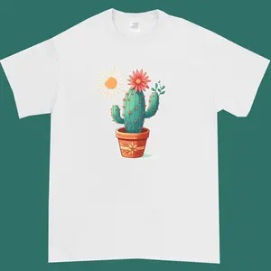 Cactus Graphic Tshirt Womenswear Streetwear Casual Crewneck Summer Shortsleeve Fitted Top
