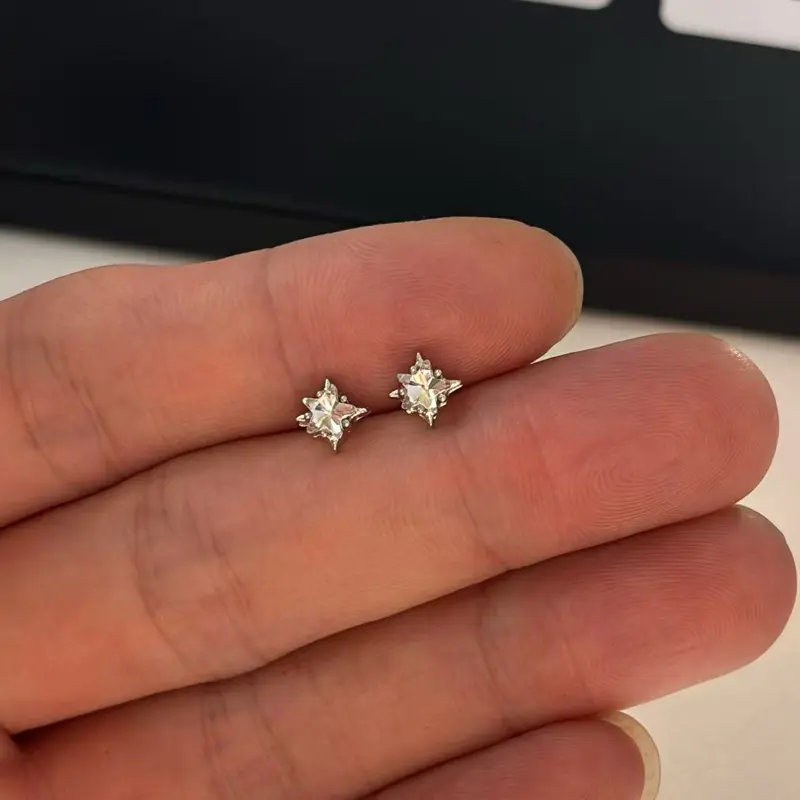 7mm Small Mini Star Stud Earrings for Men Women Streetwear Punk Hip Hop Unisex Style