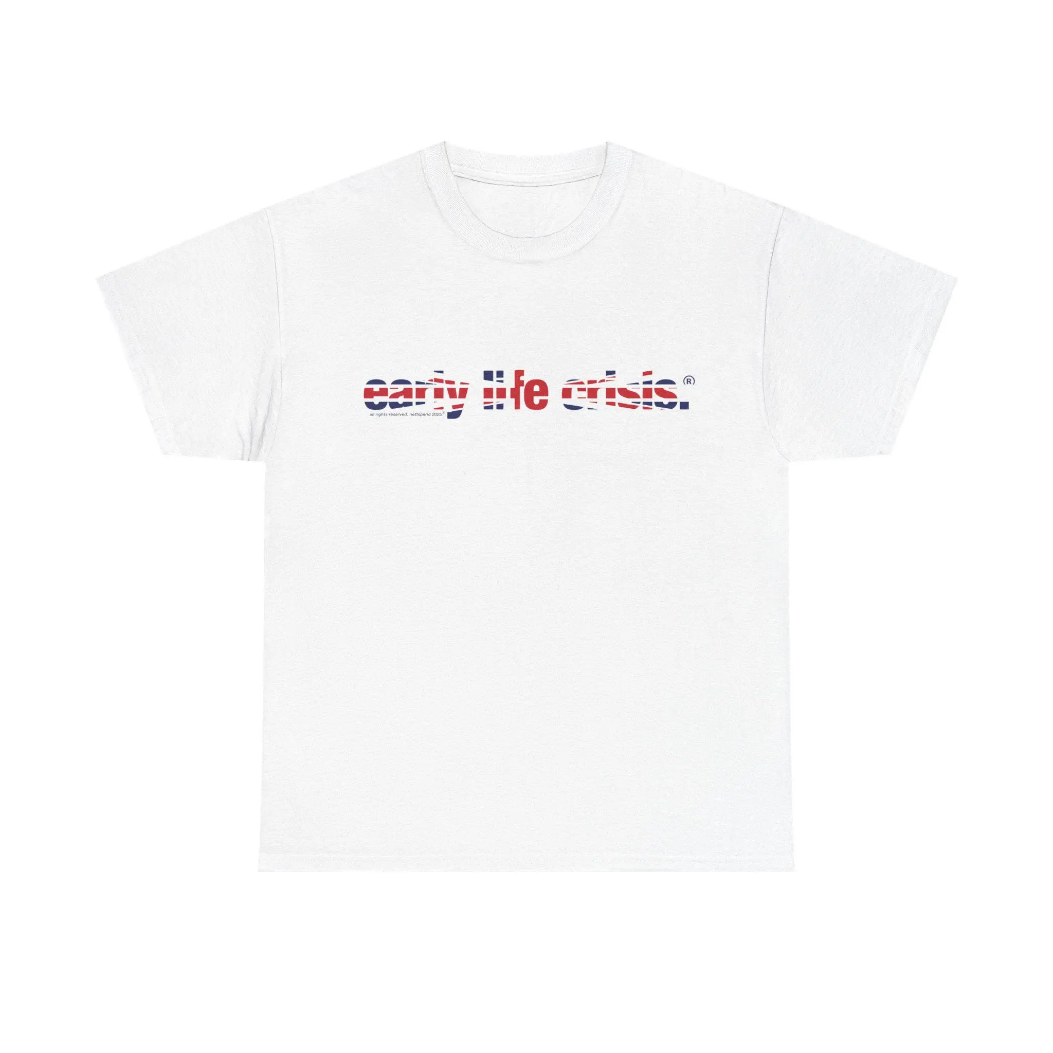 Men's Graphic T-Shirt, "Nettspend Early Life Crisis" Tour Merch, Casual Colorful Shortsleeve Cotton Menswear Top, Layer, Fabric, Tops, Smooth, Soft, Prints, Basic, Streetwear, Workwear, Classic, Mens Clothing, Graphic T Shirt Deals, Cotton Graphic Tees