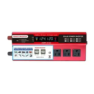 2026 5000W Car Power Inverter 12V to 110V, 3 AC Outlets + 4 USB Fast Charge, LCD Display for Road Trip Camping