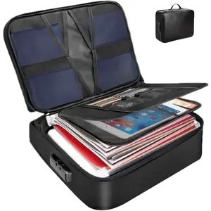 Fireproof Document Organizer, Large Size with 2000F Heat Insulated  Bag, Document Safe, Office Briefcase, Black