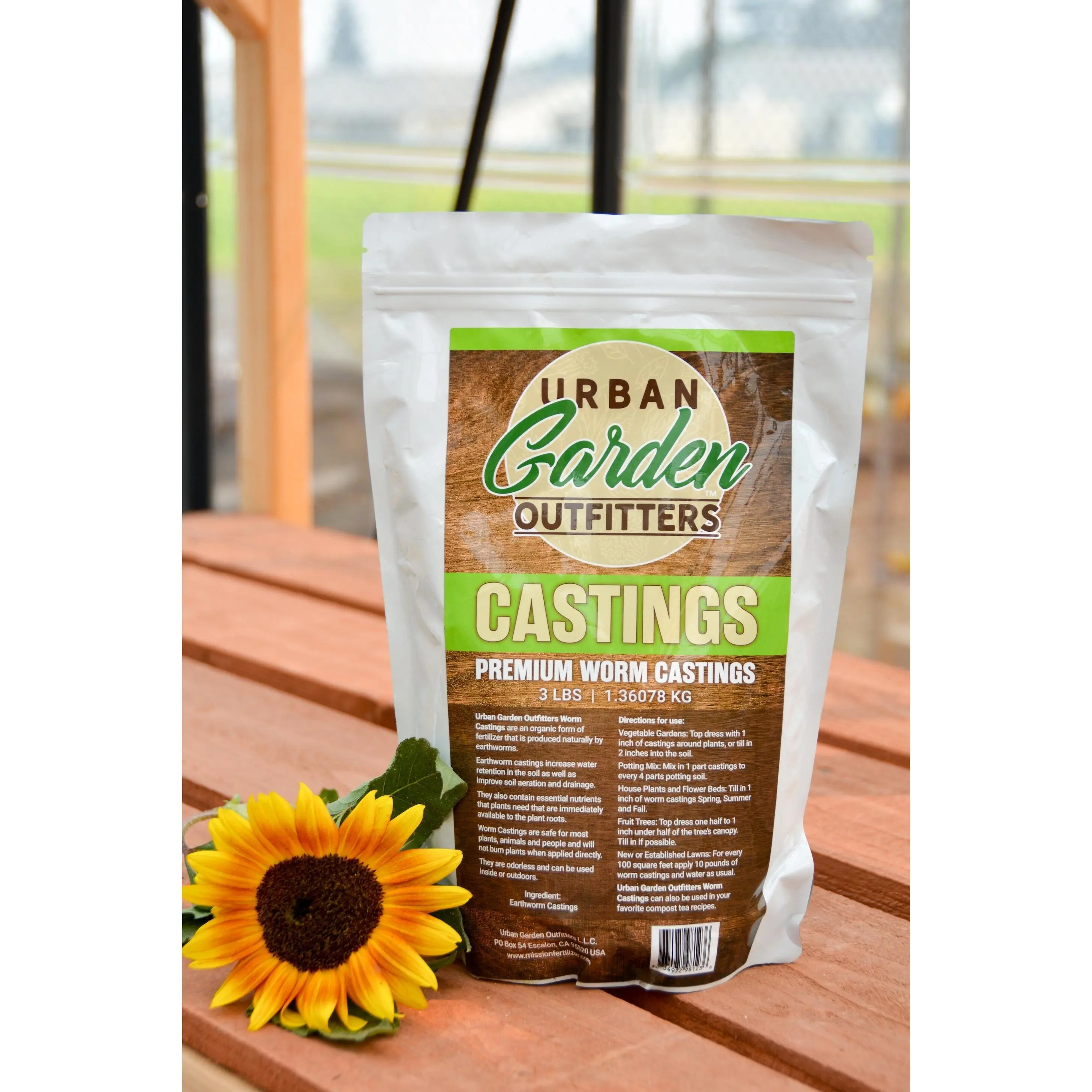 Urban Garden Outfitters Premium Organic Worm Castings- 7lb Resealable Bag