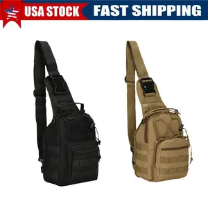 Tactical Sling Bag 2.64gal Military Rover Shoulder Sling Backpack Black for Men Outdoor Military Rover Shoulder Sling Chest Pack Black