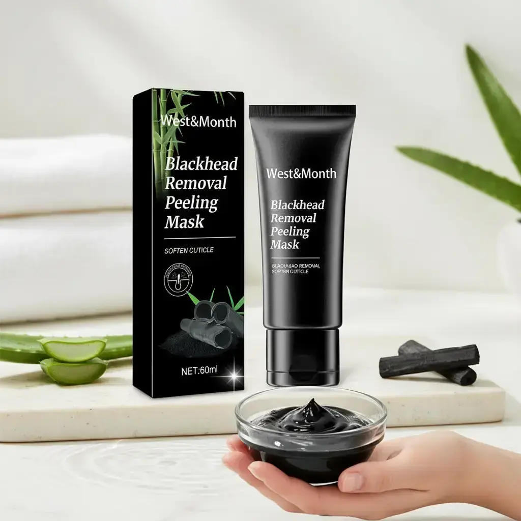Blackhead Bamboo Charcoal Peel Off Balm Peeling Mask with Hyaluronic Acid & Aloe Vera, Moisturizing Hydrating Face Cleanser, Facial, Reduces Pore Size, Gentle Cleansing Exfoliating Treatment, Blackhead Remover Mask, Hydrate, Mild