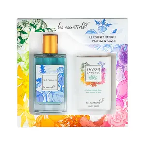 Les Essentiels Patchouli Perfume and Soap Gift Set - Amber Woody Fragrance - Perfume for Women and Men - EDP Spray and Natural Soap - 2 pc