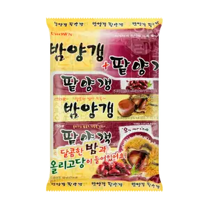 CROWN Korean Red Bean Chestnut Yokan 10pcs 500g - Traditional Sweet Bean Jelly Snack