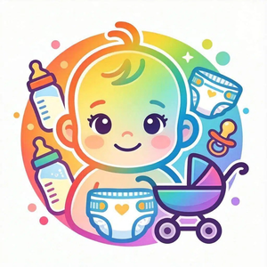 Seven color mother and baby