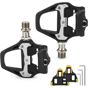 Road  Pedals Lightweight Clipless Bicycle Pedals with Cleats Set Compatible with SPD-SL System