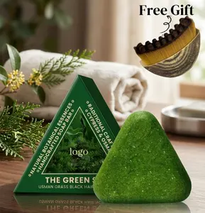 The Green Shampoo Bar Anti-Breakage Herbal Formula with Polygonum & Usma Grass for Stronger Hair Eco-Friendly No Plastic Waste