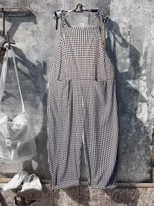 Plus Size Women's Jumpsuit Plaid Design, Loose-Fitting Casual One-Piece, Perfect for Spring and Summer Seasons Stylish Overalls