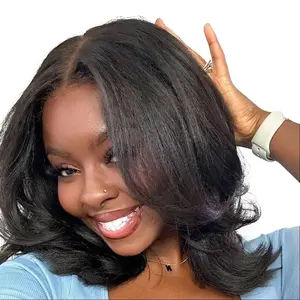 【Upgraded】Nadula Yaki Bob Drawstring Put On & Go Human Hair Glueless Wig 180% Density Pre-Cut Lace Natural Scalp TikTokShopStockUp