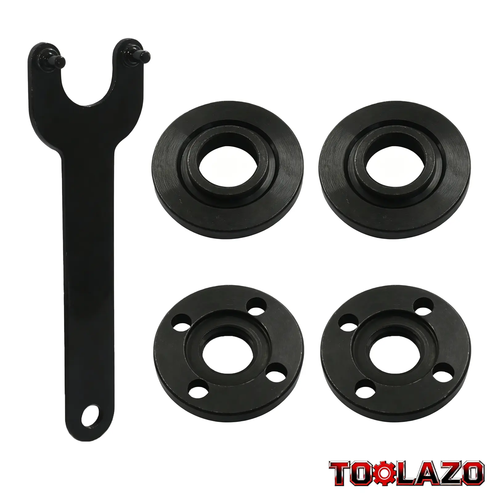 Heavy Duty M10  Grinder Flange Nut Kit, Inner & Outer Locking Flange Nuts with Spanner Wrench, Grinding Disc Replacement Accessory Set for 4 Inch (100mm)  Grinder, Cutting Wheel, Polishing Pad & Power Tool Repair car wash pipe reamer