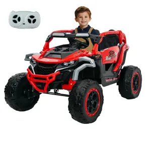 Ride on Models Truck Car 12V Kids Electric Vehicles, Remote Control, Front & Rear Shock Suspension, 2 Seater UTV, Flashlights and a built-in music player, For Age 3-6 Years Old (Red),electric car for kids,gifts for kids,ride on cars for kids