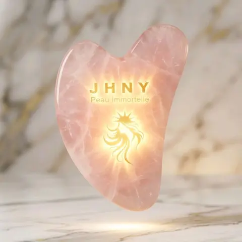 JHNY Rose Quartz Gua Sha for Skin Care and Relaxation
