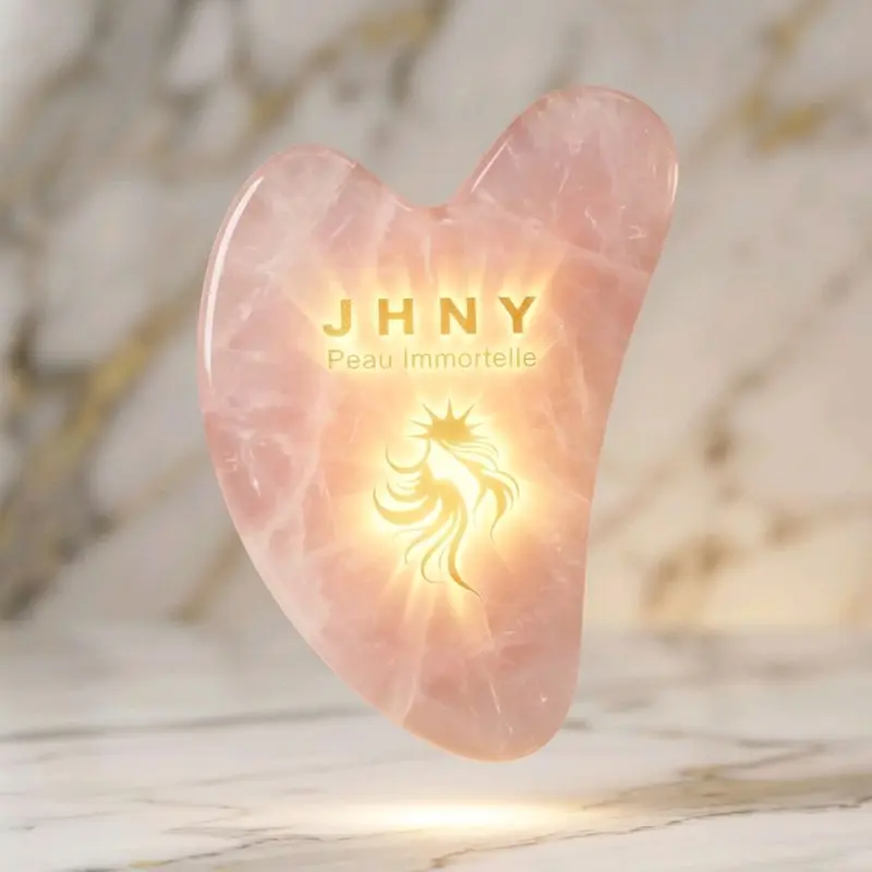 JHNY Rose Quartz Gua Sha for Skin Care and Relaxation