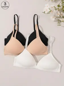 TikTok Shop Autumn Exclusive Deal 6-Pack Solid Color Sporty Design Gathering Anti-Sag Supportive Bra Underwired Breasted Seamless Bra Stylish Tips Suitable for sports yoga types