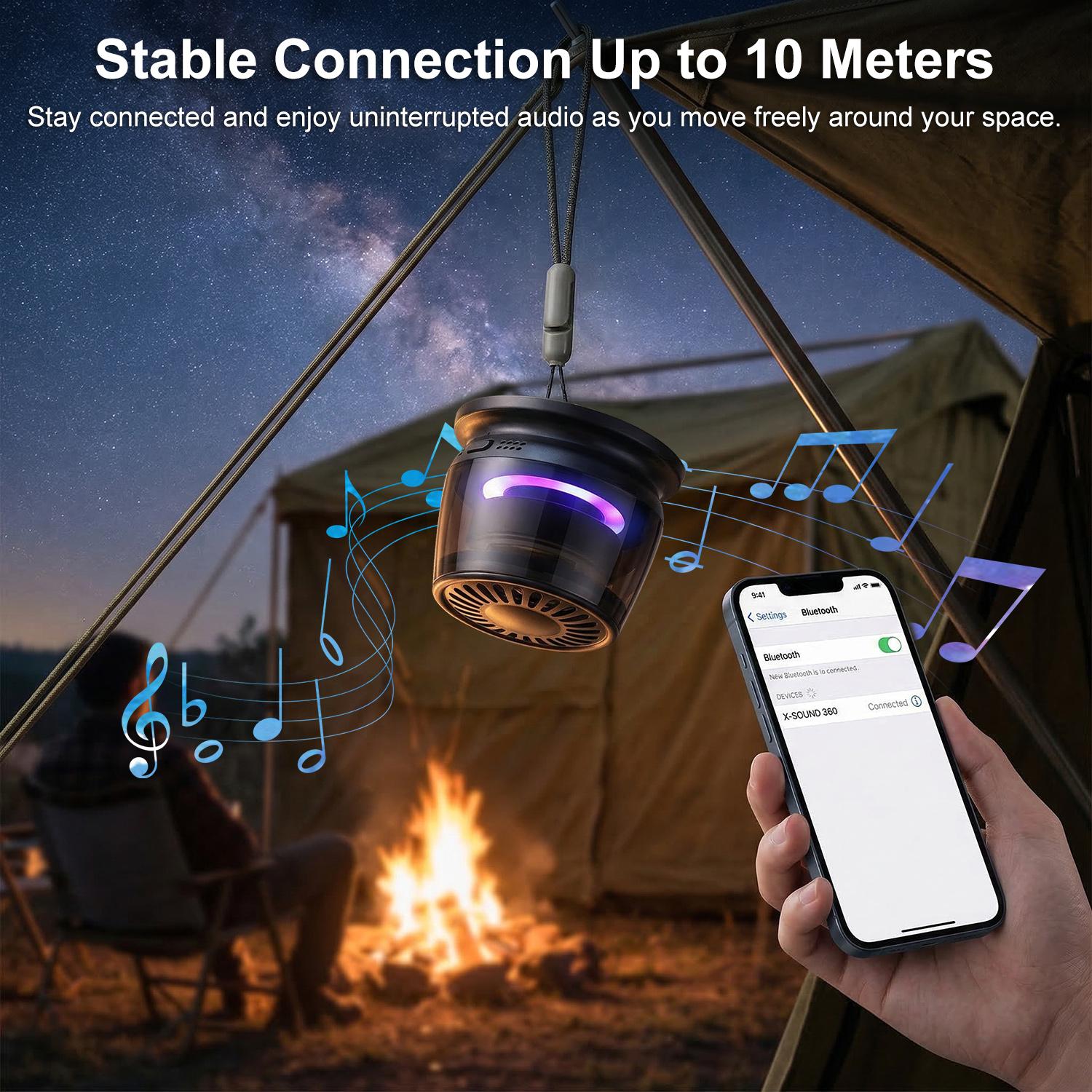 G200 Magnetic Bluetooth Speaker,Portable Mini Bluetooth Speaker with Phone Stand,Game Mode,7H Playtime,TWS,RGB Light,Perfect Teen Gift for Camping & Home Decor