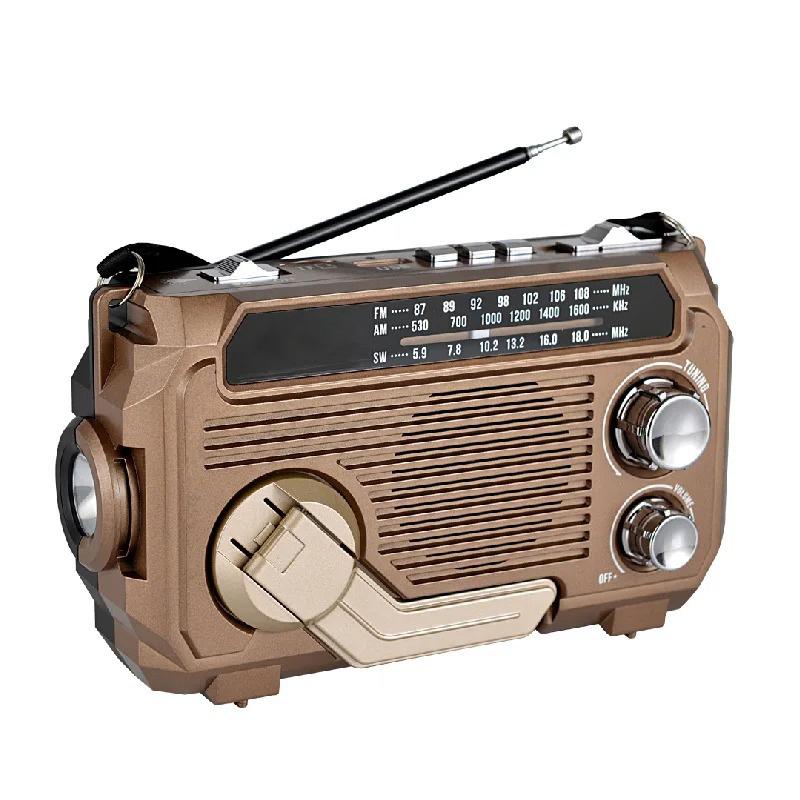 Emergency Weather Alert Radio Hand Crank Radio Emergency Weather Radio Portable Power Bank Usb/Solar/Hand Crank Charging, Bluetooth Loud Volume