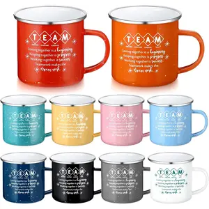 10 count  Team Ever Enamel Mugs 12oz Bulk - End of Year Teacher Appreciation Gifts, Thank You Coffee Mugs for Staff Employee Cna Week, Farewell &  Gifts from  (Colorful)