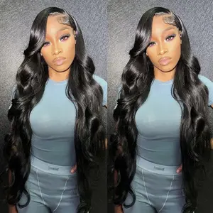 Bling Hair Body Wave Transparent 13x4 13x6 Lace Front Wig Human Hair Brazilian Hair 360 Lace Frontal Wig 4x4 Lace Closure Natural Color PrePlucked Wig 180 Density