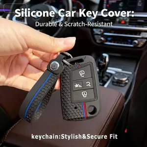 Volkswagen accessories For VW Atlas Tiguan Golf Alltrack SportWagen R Polo E-Golf Car Cover With Keychain Holder Key Case Caps Fob