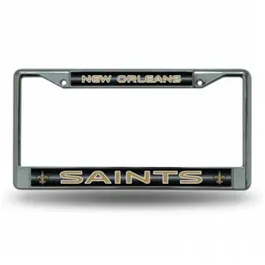 Rico Industries RIC- New Orleans Saints NFL Bling Glitter Chrome License Plate Frame