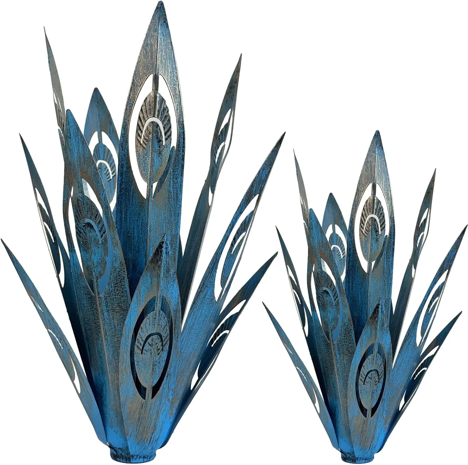 2-Piece Handcrafted Rustic Metal Tequila Themed Garden Statues & Sculptures, Hand-Painted Home Decor - Father's Day Gift, Ideal for Outdoor Courtyard Garden Spaces to Boost Character