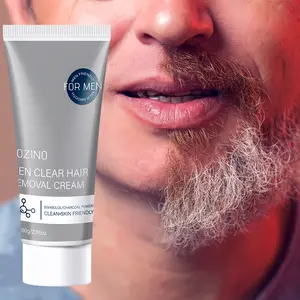 Men's Hair Removal Cream 60g - Licorice + Activated Carbon Formula, Quickly Dissolves Coarse Hairs, Soothes Skin, Keeps Skin Clean