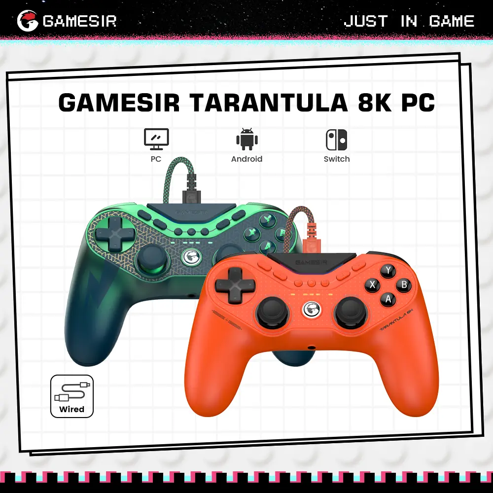 GameSir Tarantula 8K Advanced Wired Esports Motion Control Gamepad - Advanced Wired Gamepad, Wired Gaming Controller, Detachable USB Controller with Micro Button, Cable for PC Gaming Equipment