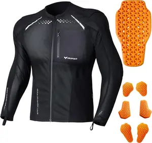 DUHAN Motorcycle Shirt Mesh Motorcycle Jacket Men with CE Level 2 Armor Motorcycle Protective Gear for All Seasons